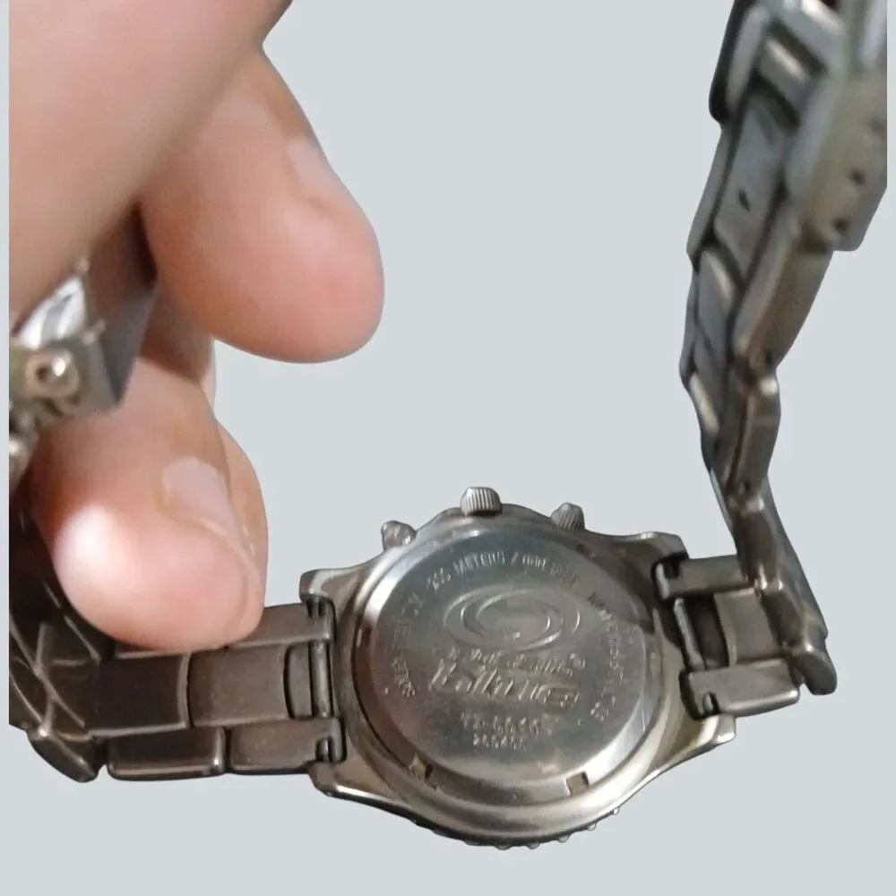 Mens FOSSIL Blue Speedway TI-5010 Titanium Chronograph Watch Needs Battery
